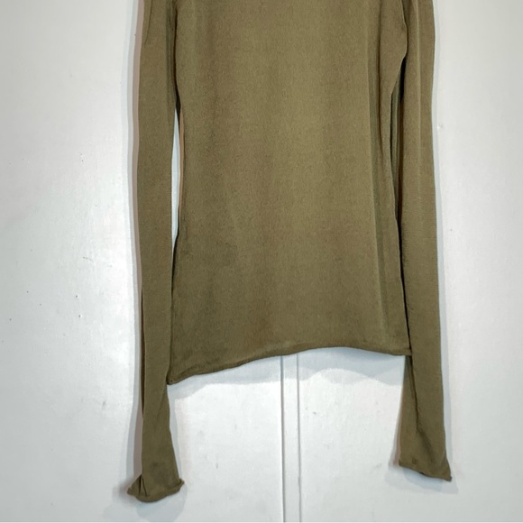 Rag & Bone Ola Viscose Crew Slim Fit Sweater in Dark Olive Oil - Picture 9 of 12